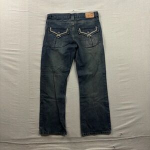 Decoded Straight Leg Jeans Mens 34x32‎ Dark Wash Flap Back Pocket Denim